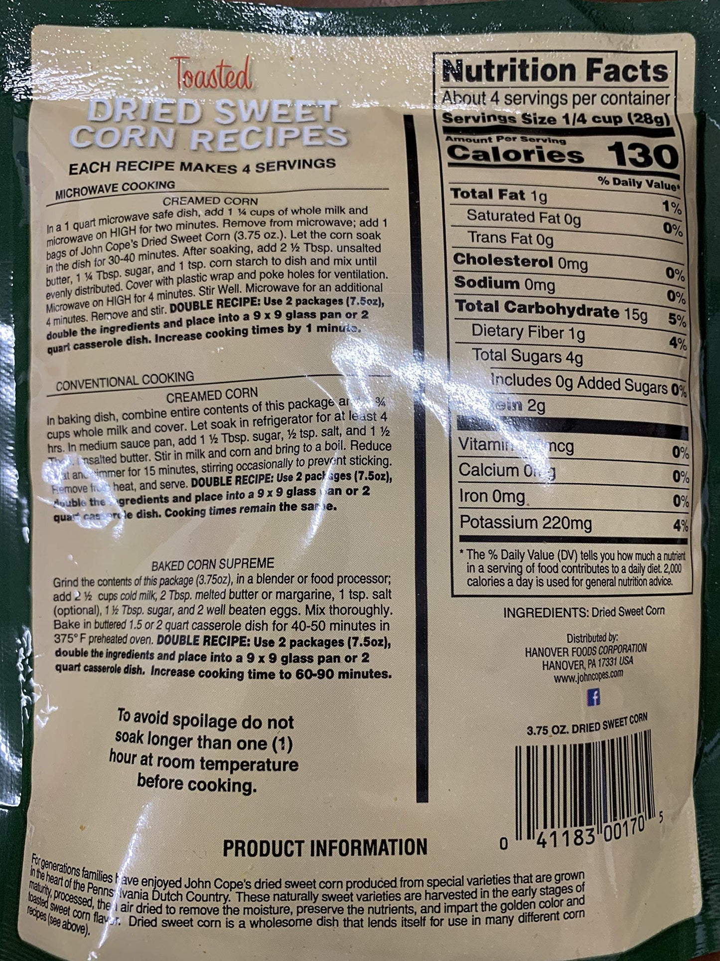 COPES CORN SWEET DRIED, 3.75 OZ (3 pack)