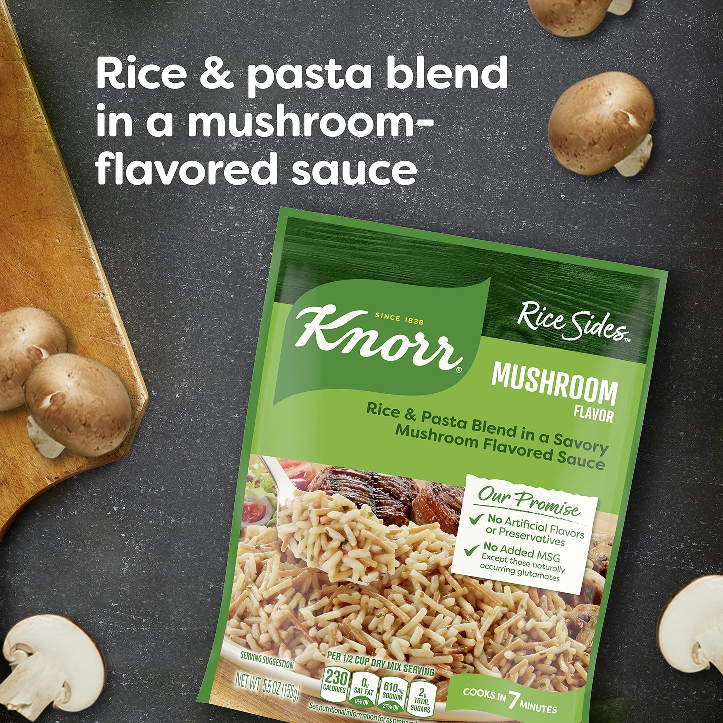 Knorr Rice Sides For a Tasty Rice Side Dish Mushroom No Artificial Flavors, No Preservatives, No Added MSG 5.5 oz