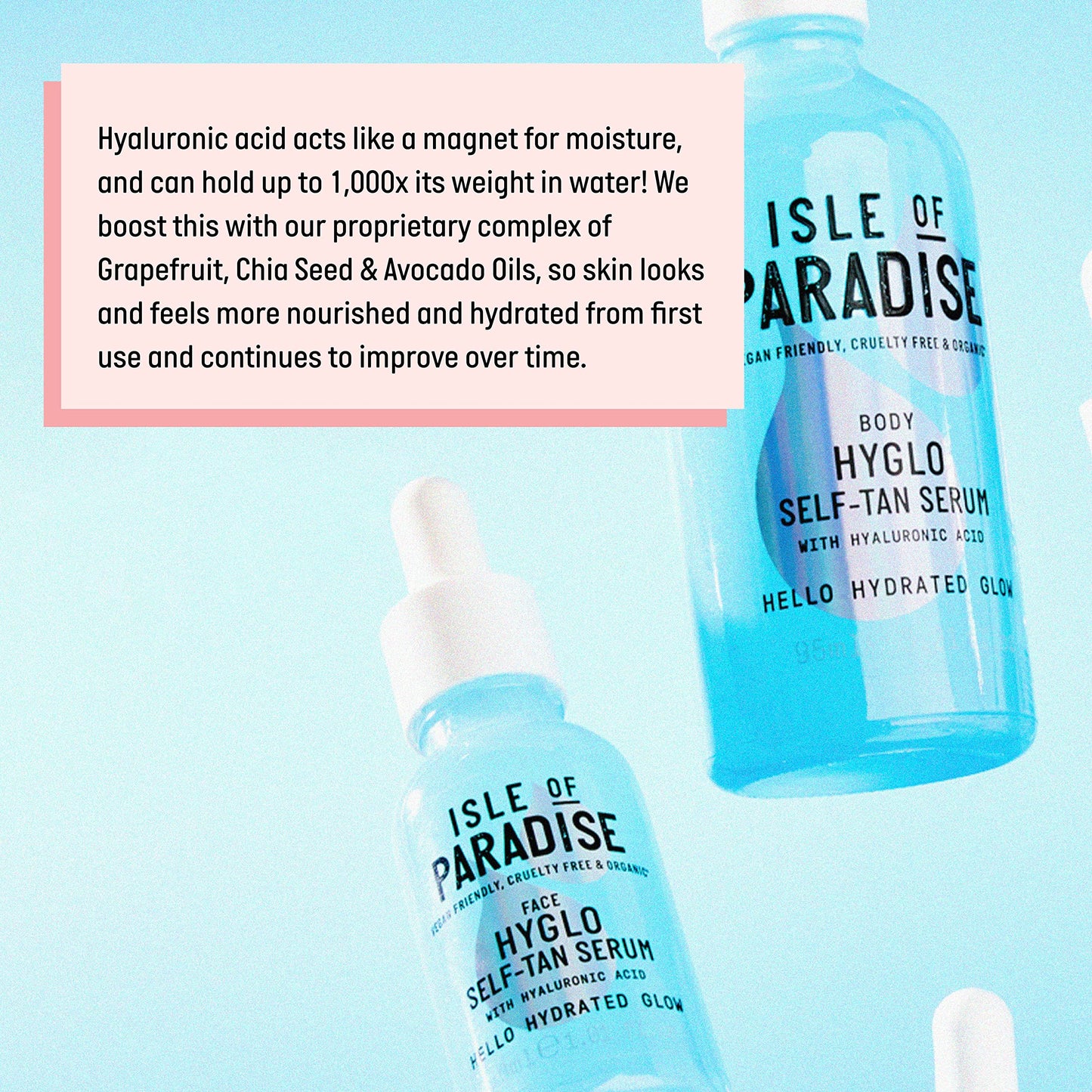 Isle of Paradise Hyglo Self-Tan Serum, Hyaluronic Acid Face Tanning Formula, Hydrating Skincare Ingredients, Enhance Radiance, Vegan Gradual Tan Serum, 1.01 fl. Oz