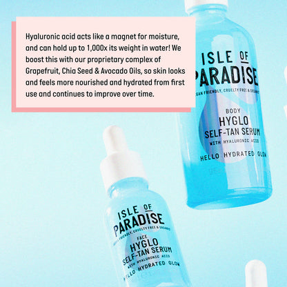 Isle of Paradise Hyglo Self-Tan Serum, Hyaluronic Acid Face Tanning Formula, Hydrating Skincare Ingredients, Enhance Radiance, Vegan Gradual Tan Serum, 1.01 fl. Oz