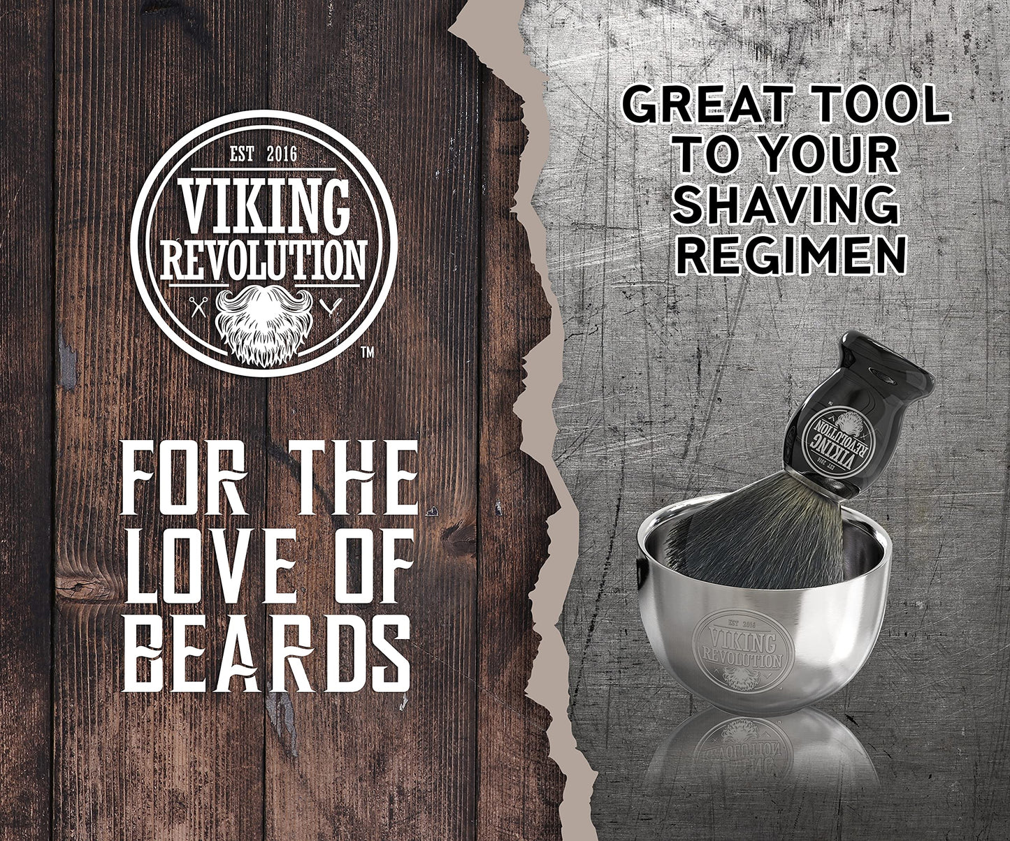 Viking Revolution Stainless Steel Shaving Soap Bowl- Shaving Mug for Shave Cream & Soap- Double Layer, Unbreakable Shaving Cup for Wet Shave 3.2" x 2.2"