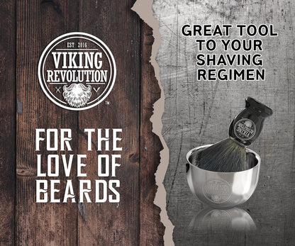 Viking Revolution Stainless Steel Shaving Soap Bowl- Shaving Mug for Shave Cream & Soap- Double Layer, Unbreakable Shaving Cup for Wet Shave 3.2" x 2.2"