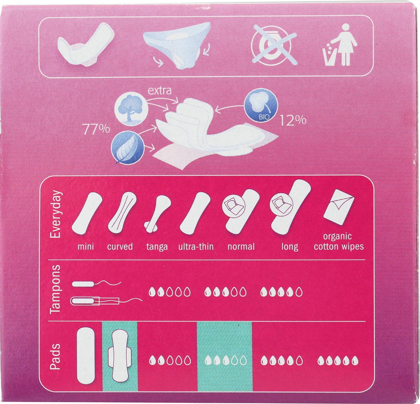 Natracare Ultra Extra Pads with Wings, Regular, Individually Wrapped, Made with Certified Organic Cotton, Ecologically Certified Cellulose Pulp and Plant Starch (1 Pack, 12 Pads Total)